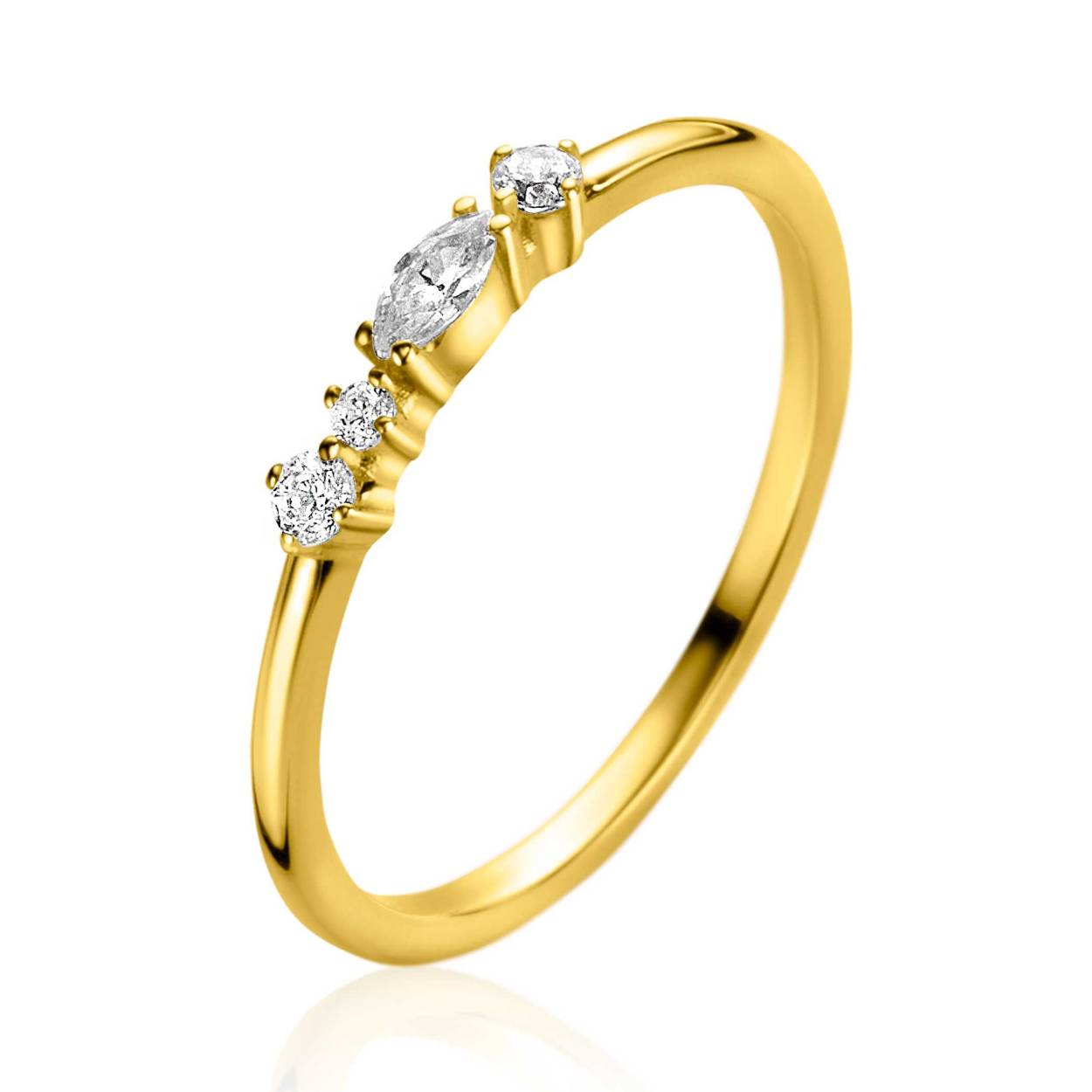 Zinzi gold 14 krt gouden ring met zirkonia ZGR464-56