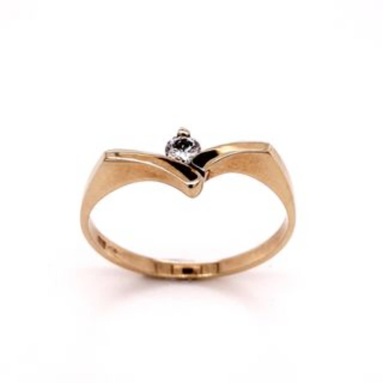 gouden ring met diamant 0.10