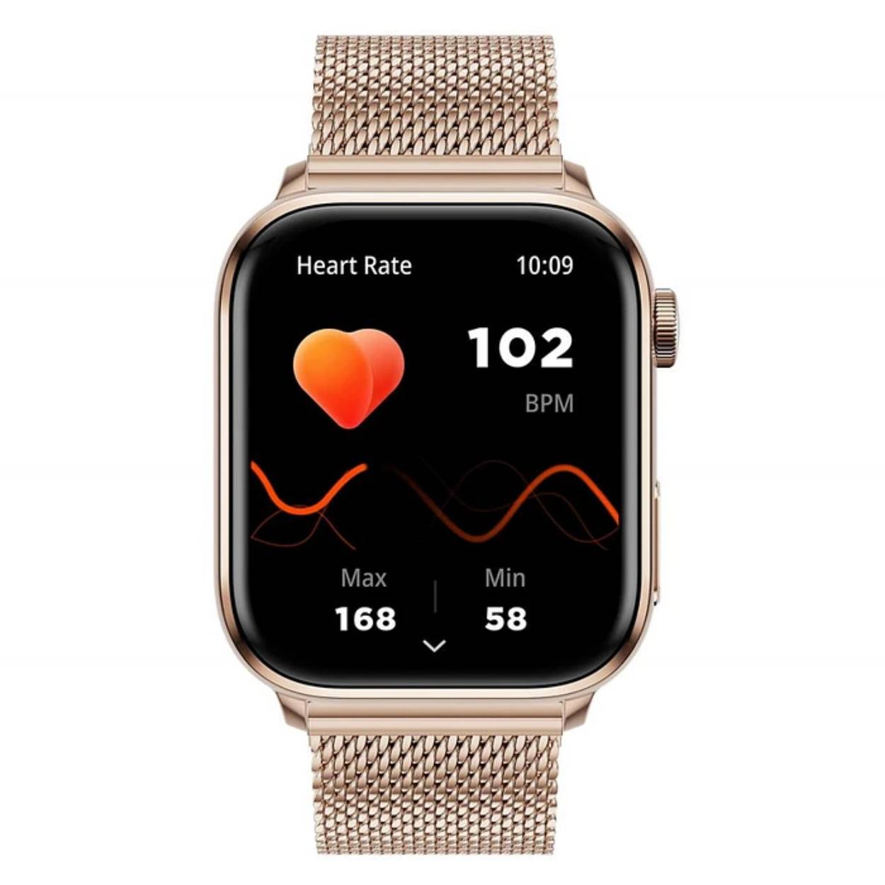 De ICE WATCH SMART 2.0 - ROSE GOLD - MILANESE BAND - 1.96 AMOLED 024562 is een prachtig horloge met een moderne uitstraling en geavanceerde technologie. Dit horloge is voorzien van een digitaal uurwerk en heeft een quartz uurwerk voor nauwkeurige tijdweergave. Met een diameter van 38 mm en een hoogte van 12 mm heeft dit horloge een elegant en comfortabel formaat.

De behuizing van de ICE WATCH SMART 2.0 is rechthoekig van vorm en heeft een mooie rose gouden kleur. De behuizing is gemaakt van aluminium en geeft het horloge een luxe uitstraling. De wijzerplaat van het horloge is zwart van kleur en het glas is gemaakt van mineraal, wat zorgt voor optimale bescherming tegen krassen en stoten.

De milanes band van de ICE WATCH SMART 2.0 is eveneens rose goud van kleur en gemaakt van roestvrij staal. De band is comfortabel om te dragen en kan eenvoudig worden versteld met de druksluiting.