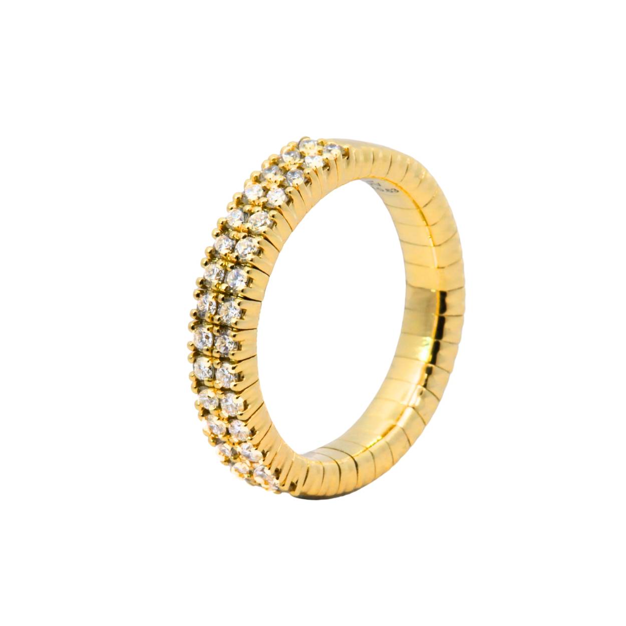 Geelgouden stretchring met diamanten van 0.63ct