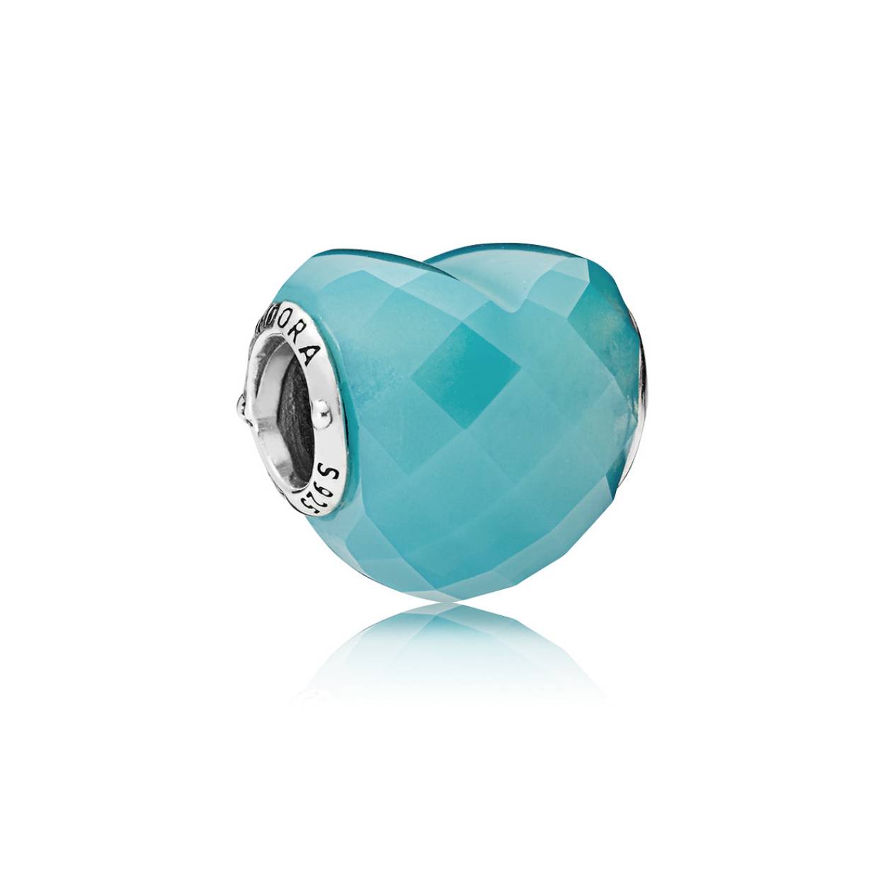 Pandora chrm zilver hartje turquoise