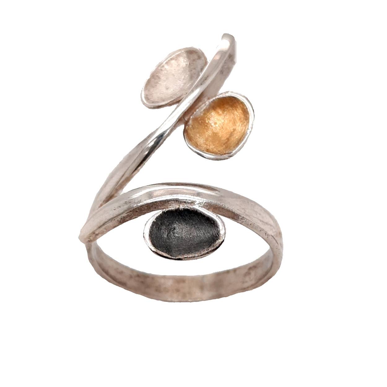 Zilveren ring gekleurd