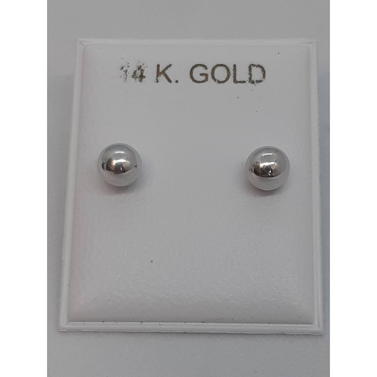 witgouden oorknop 14kt