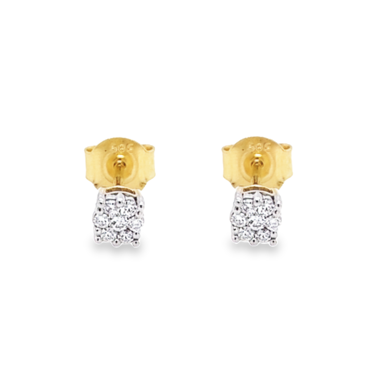 geelgouden oorstekers met diamant 0.13 karaat