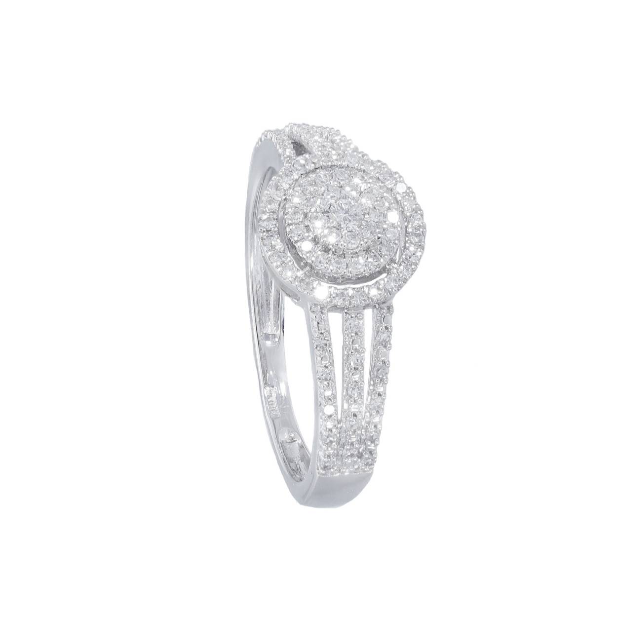Wit gouden ring met briljant0.25ct