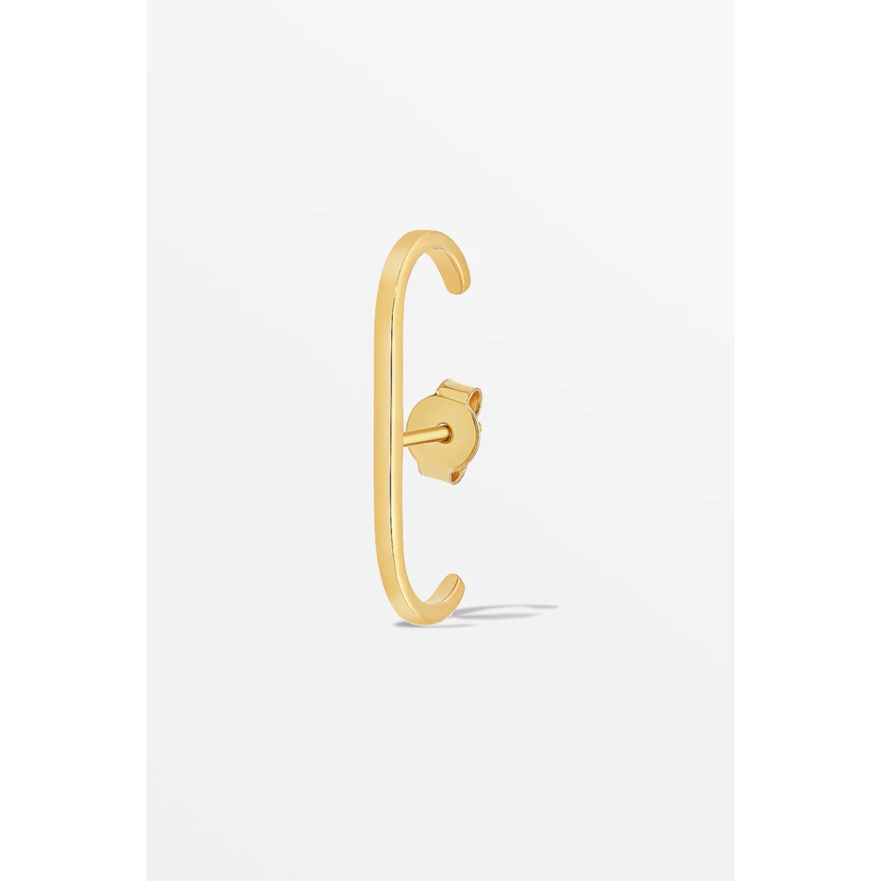 Enkele earcuff geelgoud met steker 