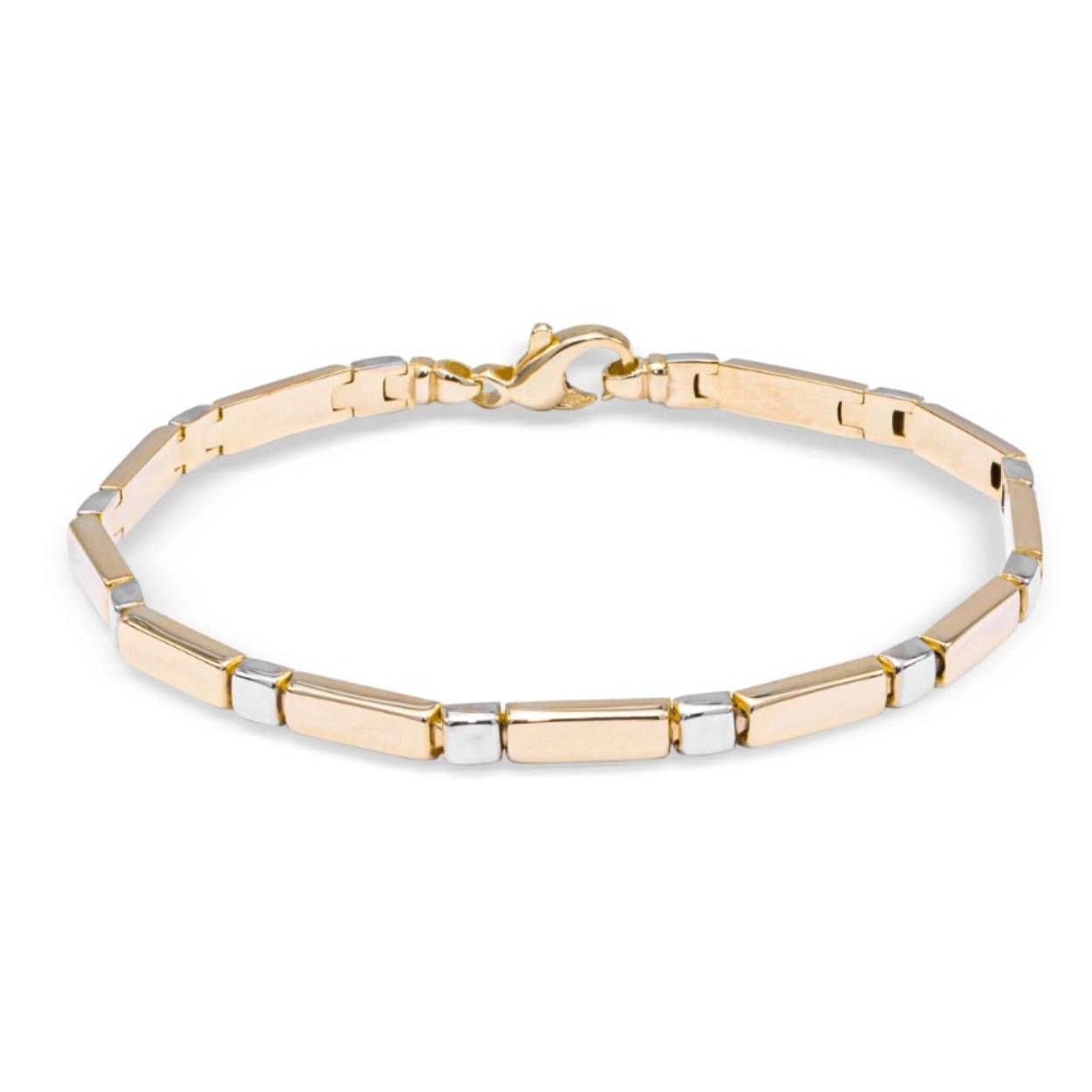 bicollor armband 14krt vlak