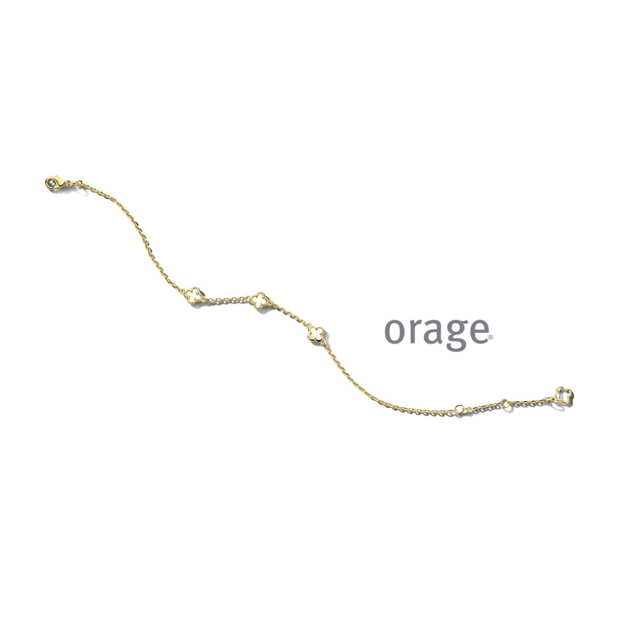 Goudkleurige armband van het merk Orage
Lengte: 16 + 3 cm
Materiaal: 925 zilver, verguld
Bijhorende ketting met hanger en oorbellen ook verkrijgbaar
Ook verkrijgbaar in de zilverkleurige versie