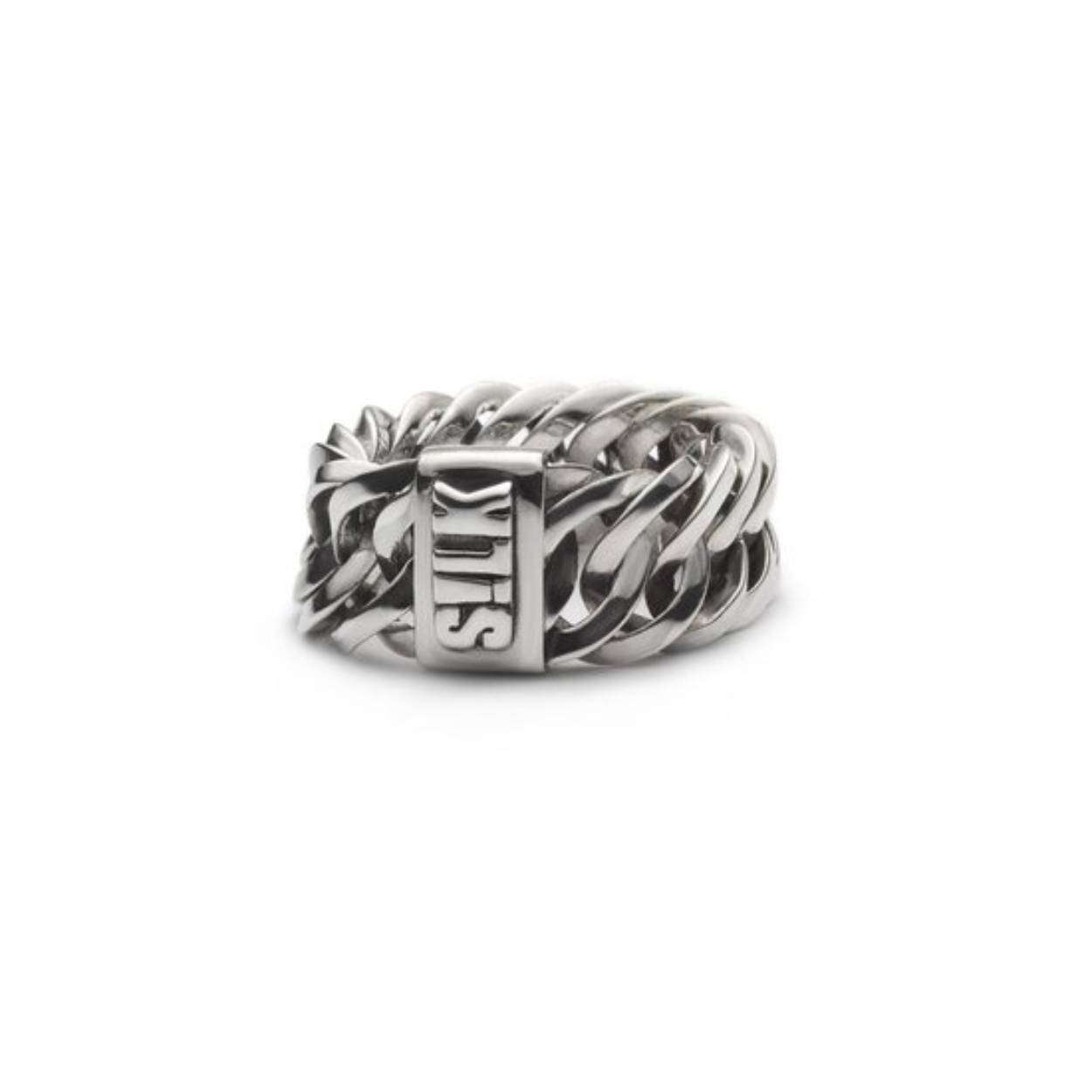Deze zilveren ring heeft exact dezelfde Gourmet structuur als onze brede Linked collection armband. Hij combineert ook erg mooi met ��n van de grote broers en zussen. De handgemaakte ring is flexibel vanwege de losse schakels en draagt daardoor erg prettig om je vinger. De ring is zowel bedoeld voor mannen als vrouwen. 
