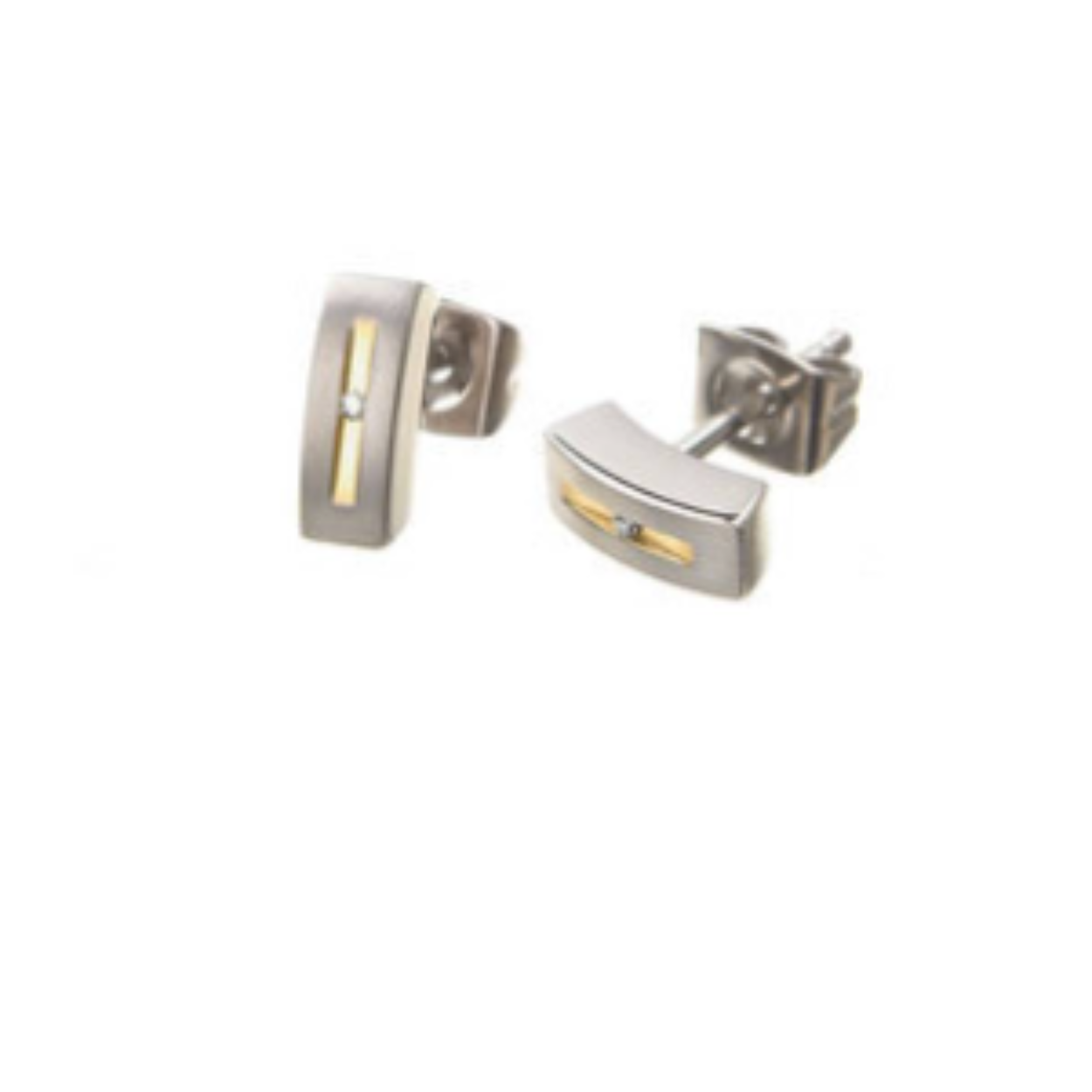 Titanium Boccia oorstekers met diamanten