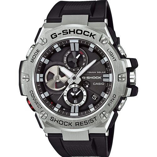 Dit Casio horloge behoort tot de G-Shock collectie.
Referentienummer: GST-B100-1AER 

Dit horloge is voorzien van Bluetooth technologie welke gegevensuitwisseling met uw smartphone biedt. Het horloge is schokbestendig en waterdicht tot 20 ATM. De wereld klok functie geeft de tijd weer in maximaal 29 verschillende tijdzones. Het horloge is voorzien van solar technologie wat het horloge voorziet van energie.