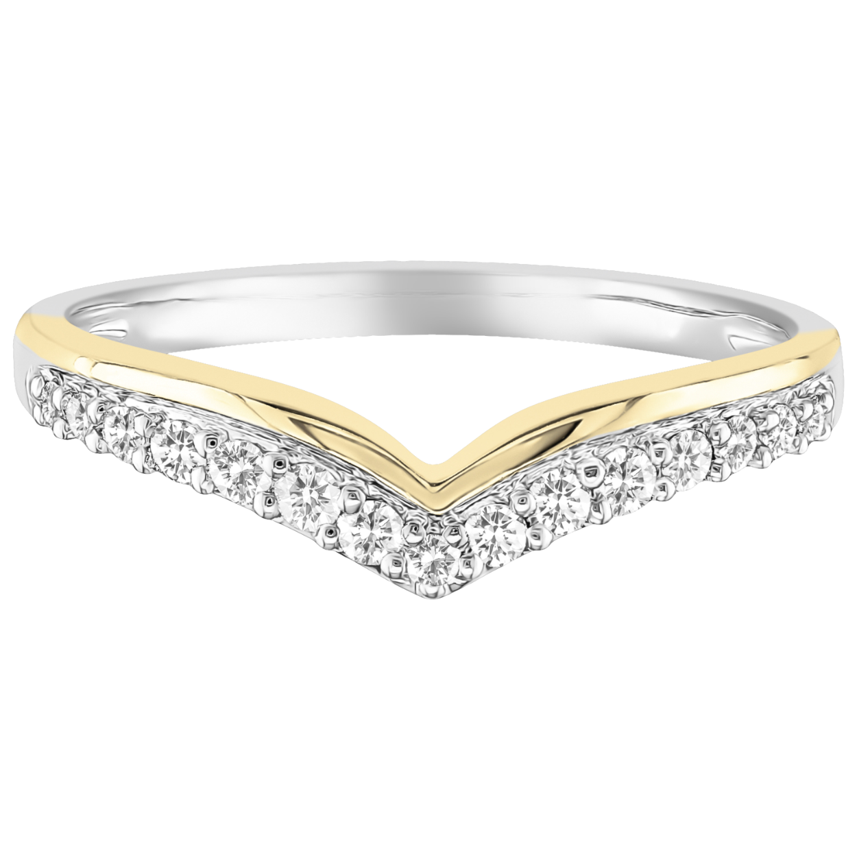 Ring geel en wit goud 18kt met diamanten