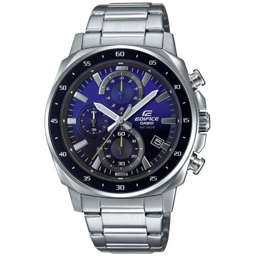 Dit Casio Edifice horloge heeft referentienummer: EFV-600D-2AVUEF

Een standaard EDIFICE-chronograaf van gemiddelde grootte. Het kleurverloop op de wijzerplaat is geïnspireerd op de nachtelijke hemel tijdens nachtraces. Het gebruik van groene kleuren op de secondewijzer en de ingezette wijzerplaat zorgen voor een goed zichtbaar ontwerp.