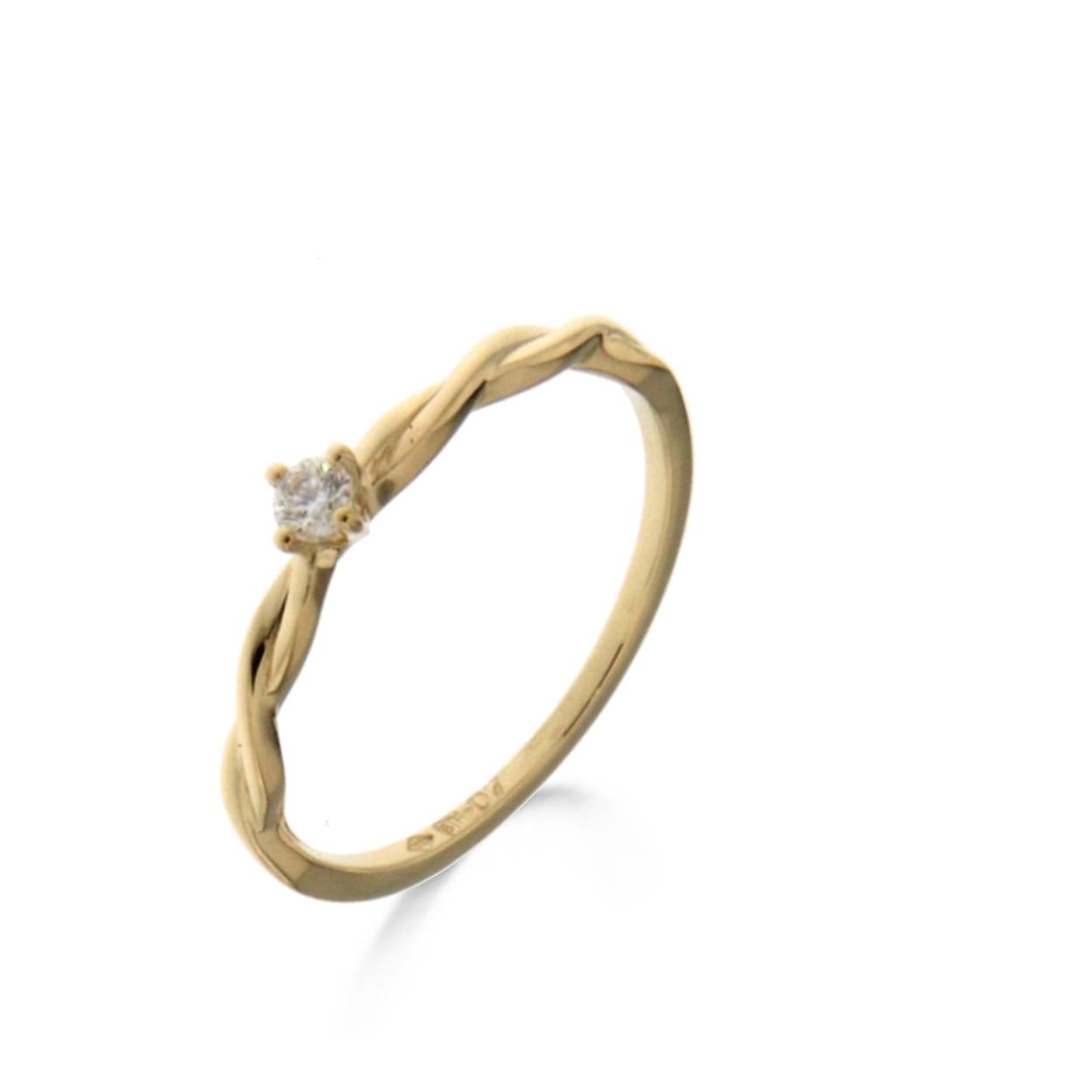 Naiomy Gold solitair goud 18k gezet met briljant 7p