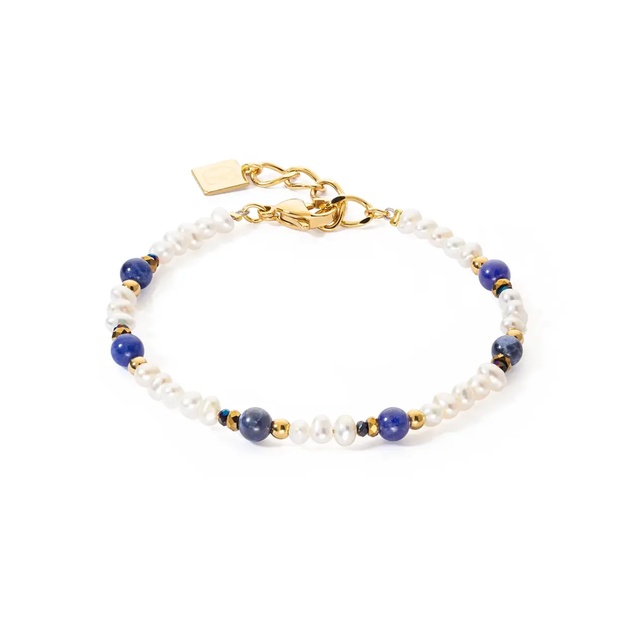 Coeur de Lion armband met zoetwaterparels en sodaliet
