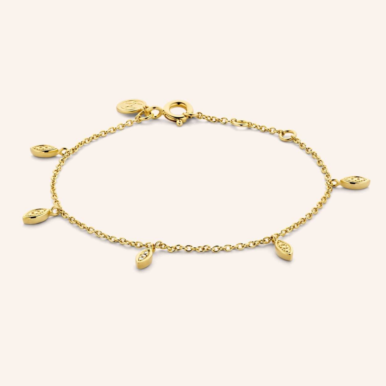Armband zilver gold plated 0.012cts brilj