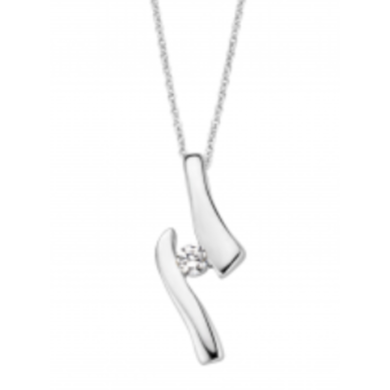 14k Witgoud Mori Fashion Diamonds Hanger 0.02ct