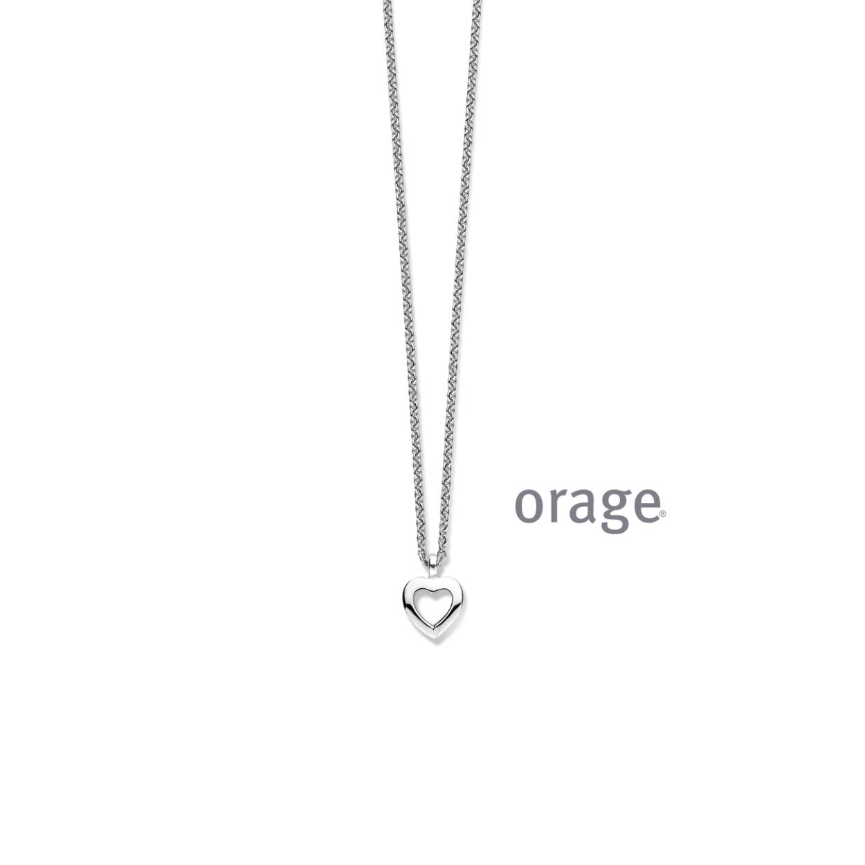 Orage ketting met hart zilver