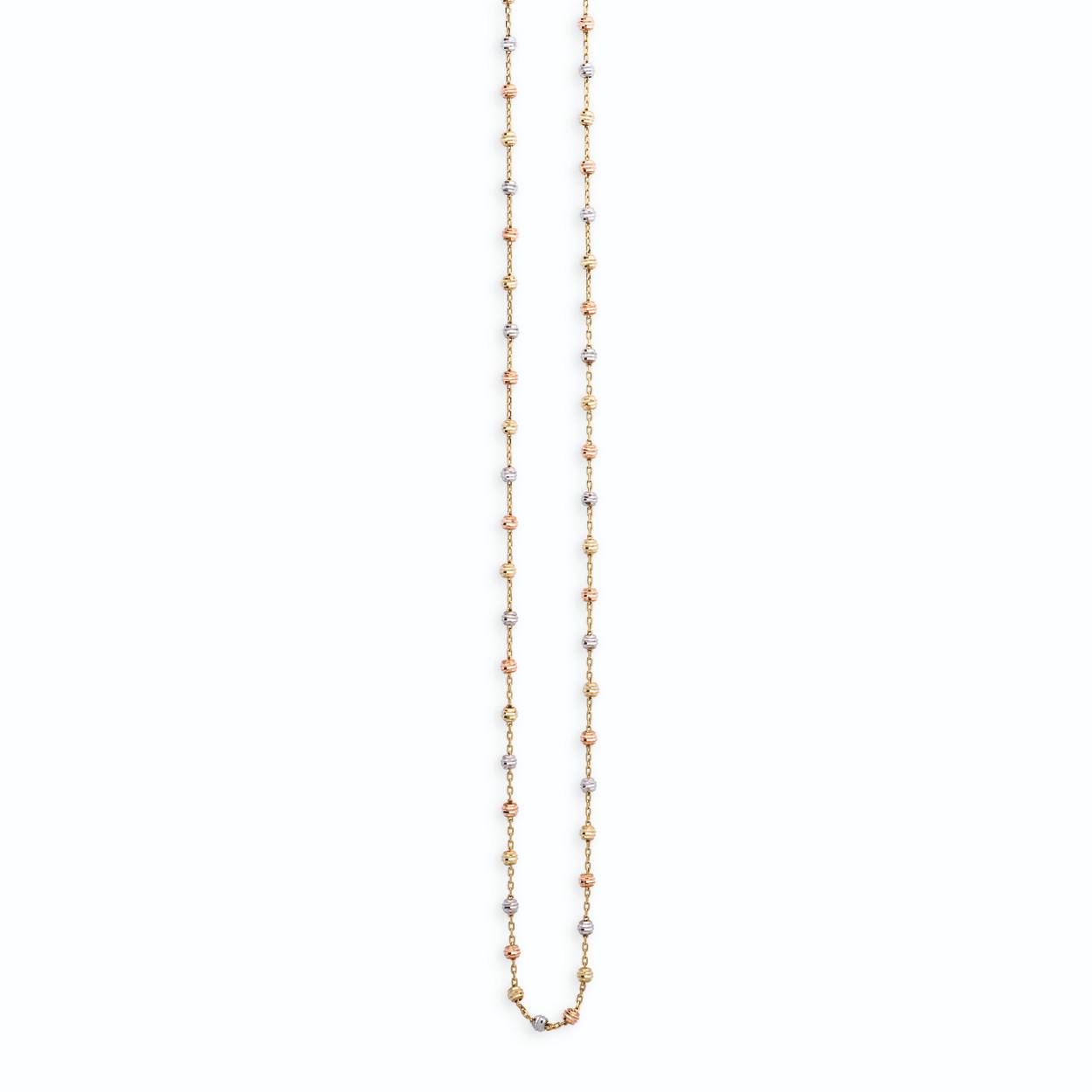 Collier - geel/wit/roodgoud - 14kt - 45cm