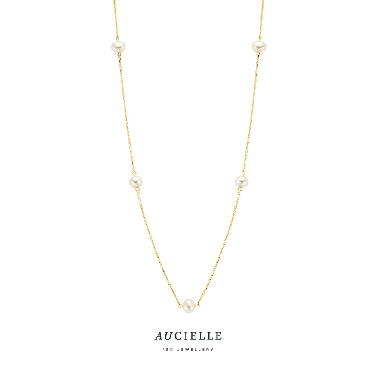 AuCielle Collier goud 18 karaat met parels - 45cm
