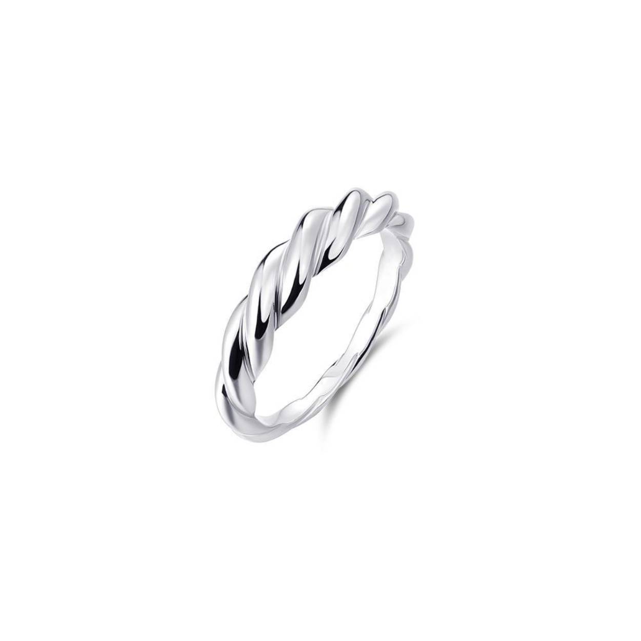 Zilveren ring met gedraaid motief R487 Mt. 54