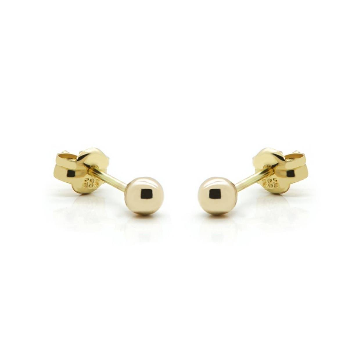 14 Karaat geel gouden Karma oorstekers bol 4mm 