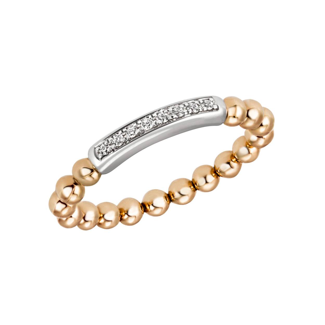 Flexibele alliance ring bicolour 8-0.06ct