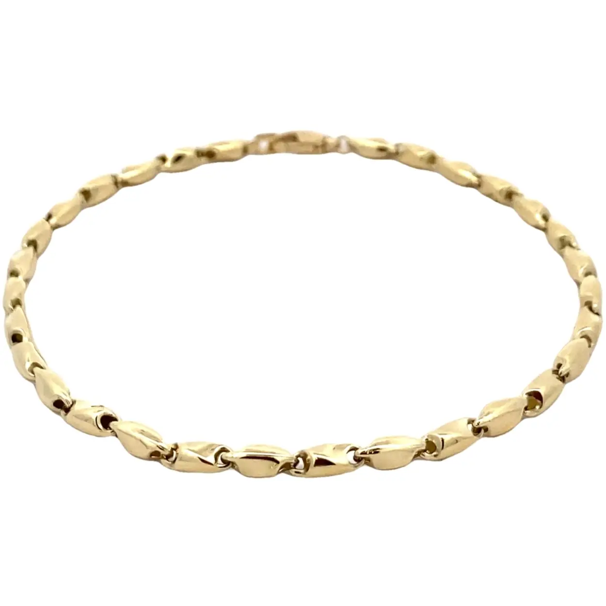Monzario 837-A 14 Karaat geelgouden armband fantasieschakel, dikte 3MM, lengte 19CM