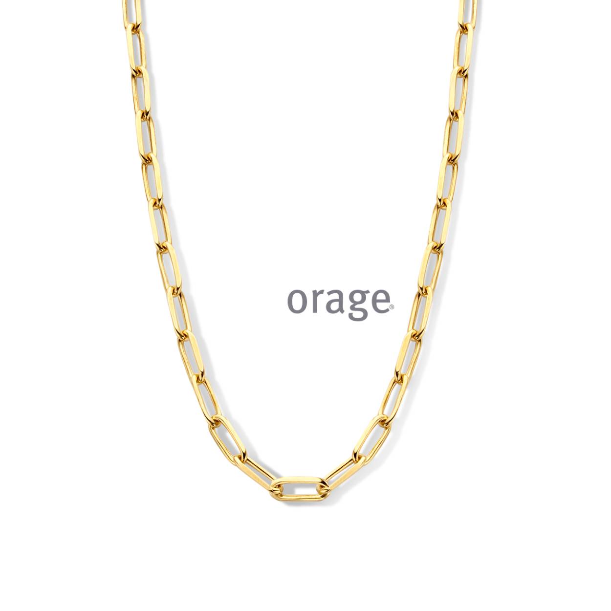 Goudkleurig collier met open schakels
Lengte: 42 cm
Materiaal: 925 zilver, verguld met 18 kt goud
Bijhorende armband ook verkrijgbaar