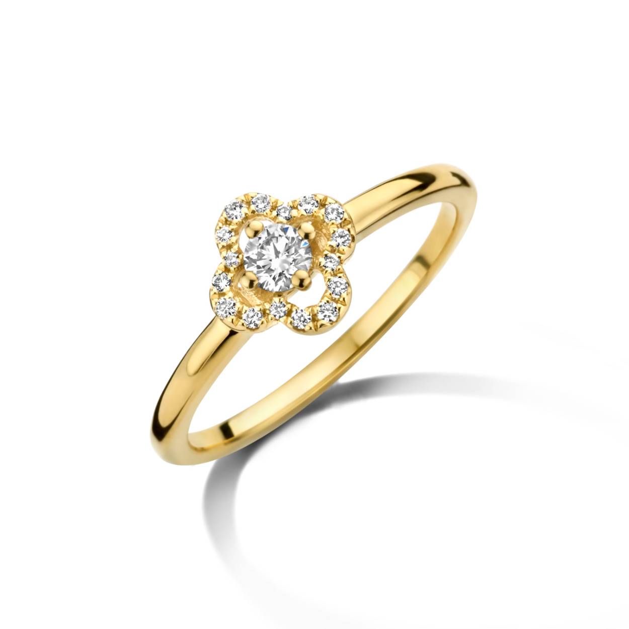 Verlovingsring GG 18kt 0.18ct briljant