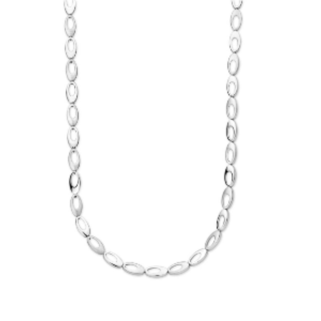 Gerhodineerd 925 zilveren collier met een draaglengte van 45cm. De schakelbreedte is 7mm. Uitgevoerd met een karabijn sluiting.