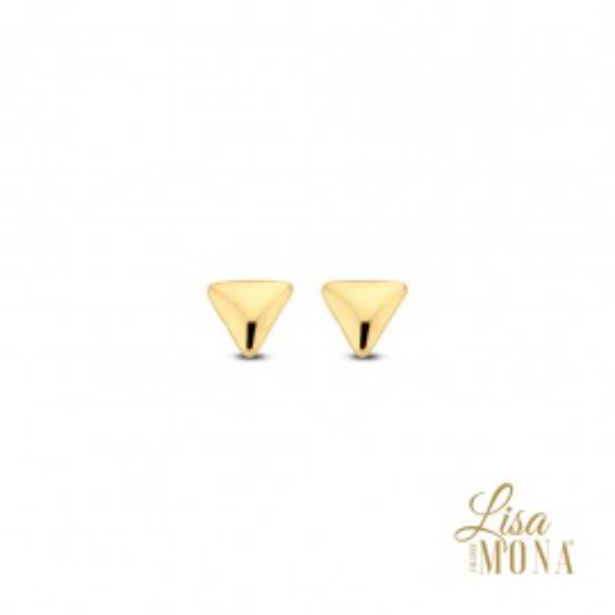 Lisa Mona Oorstekers goud 14k driehoekjes