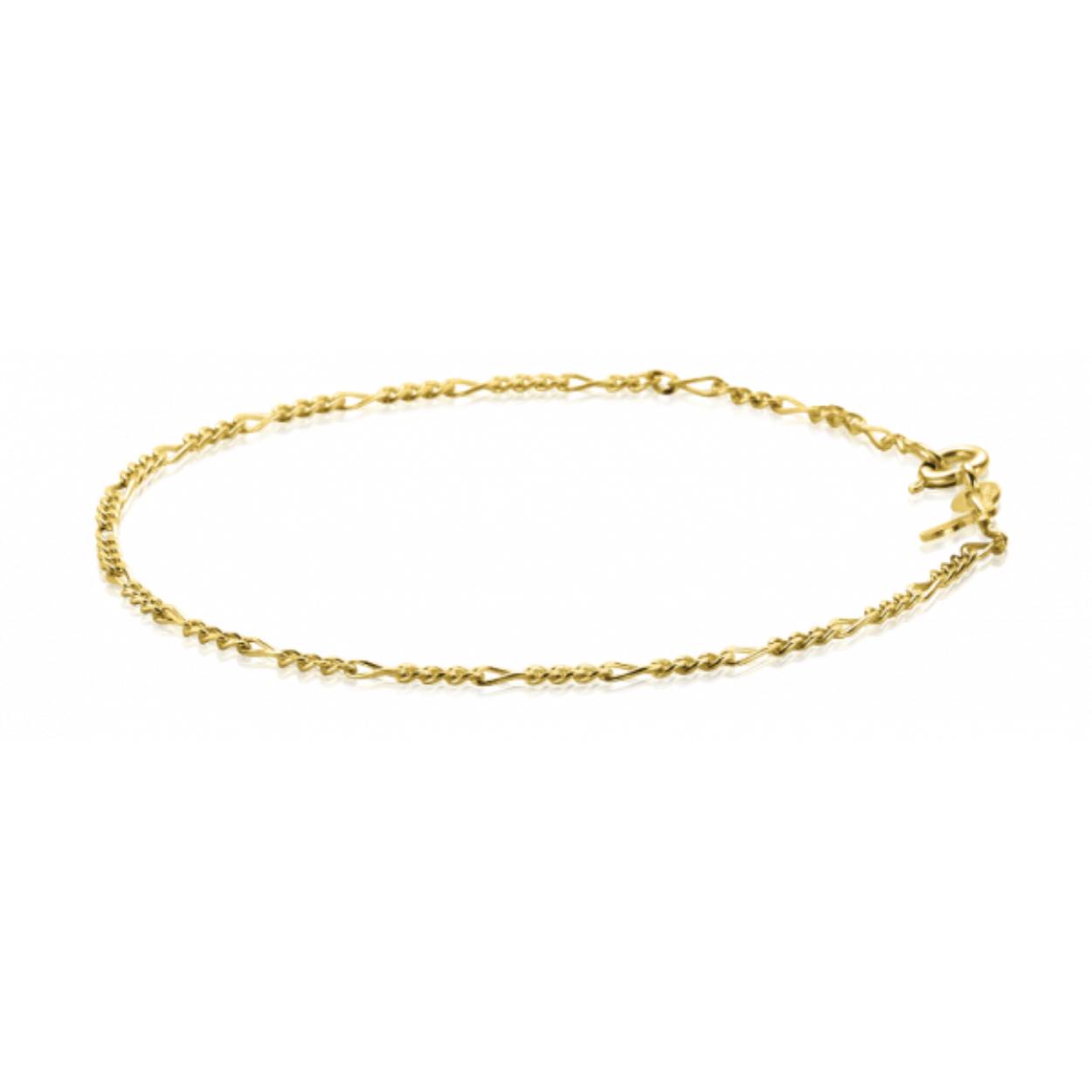 ZINZI Gold 14 karaat gouden figaro armband 1,5mm breed ZGA294