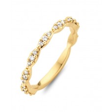 Geel gouden ring 18 kt met briljant (0,24ct)