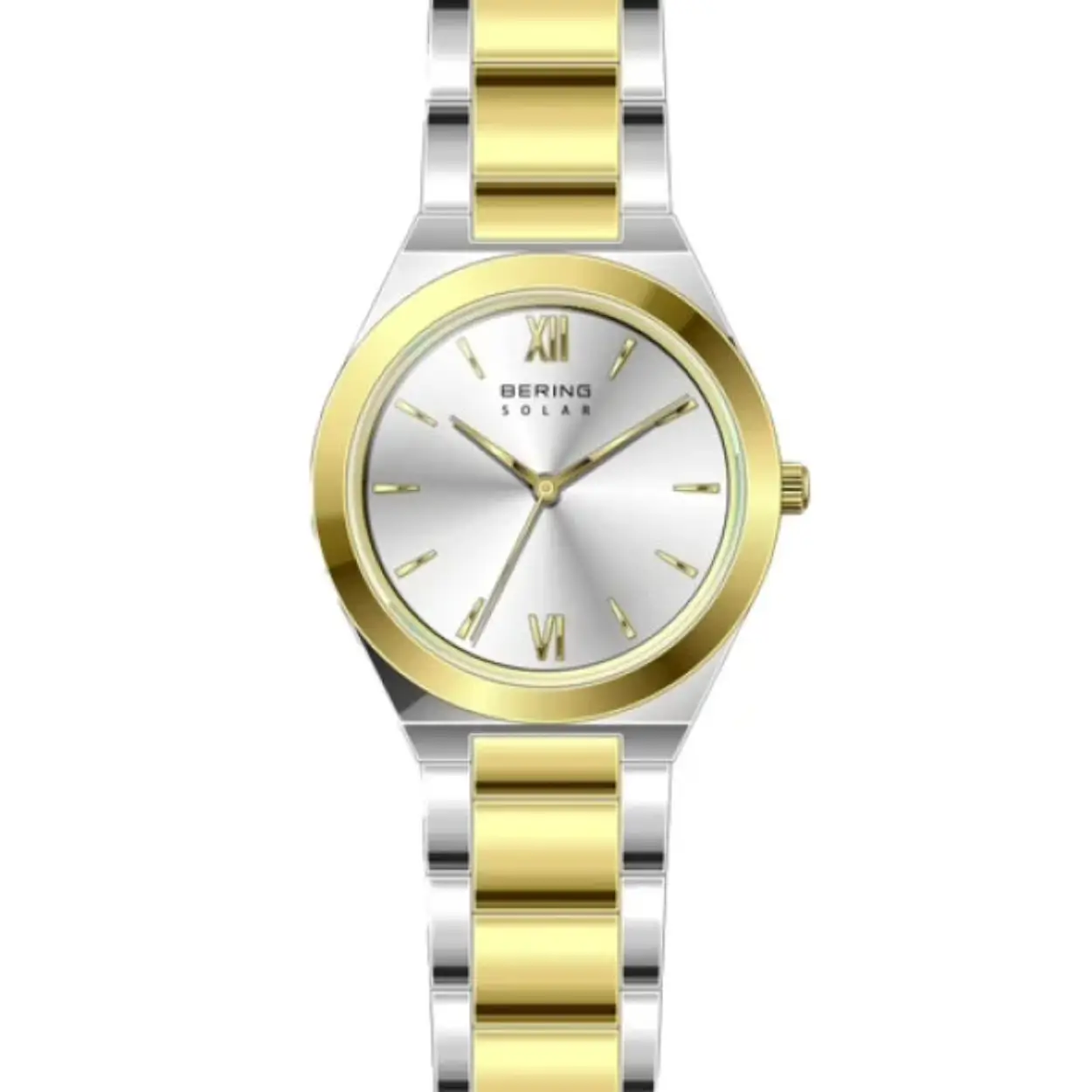 Bicolour dames horloge met grijze wijzerplaat