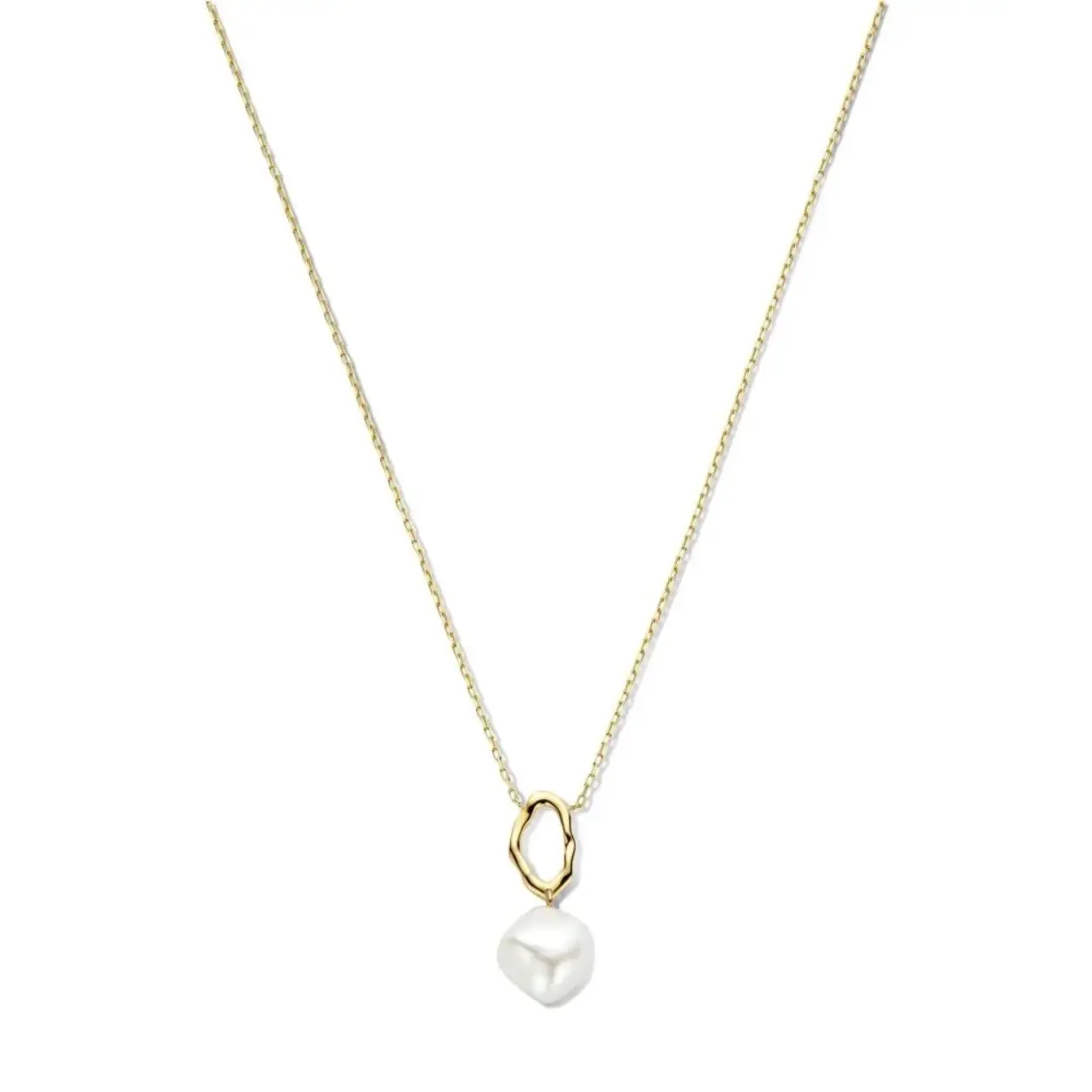 Gouden collier met zoetwaterparel hanger