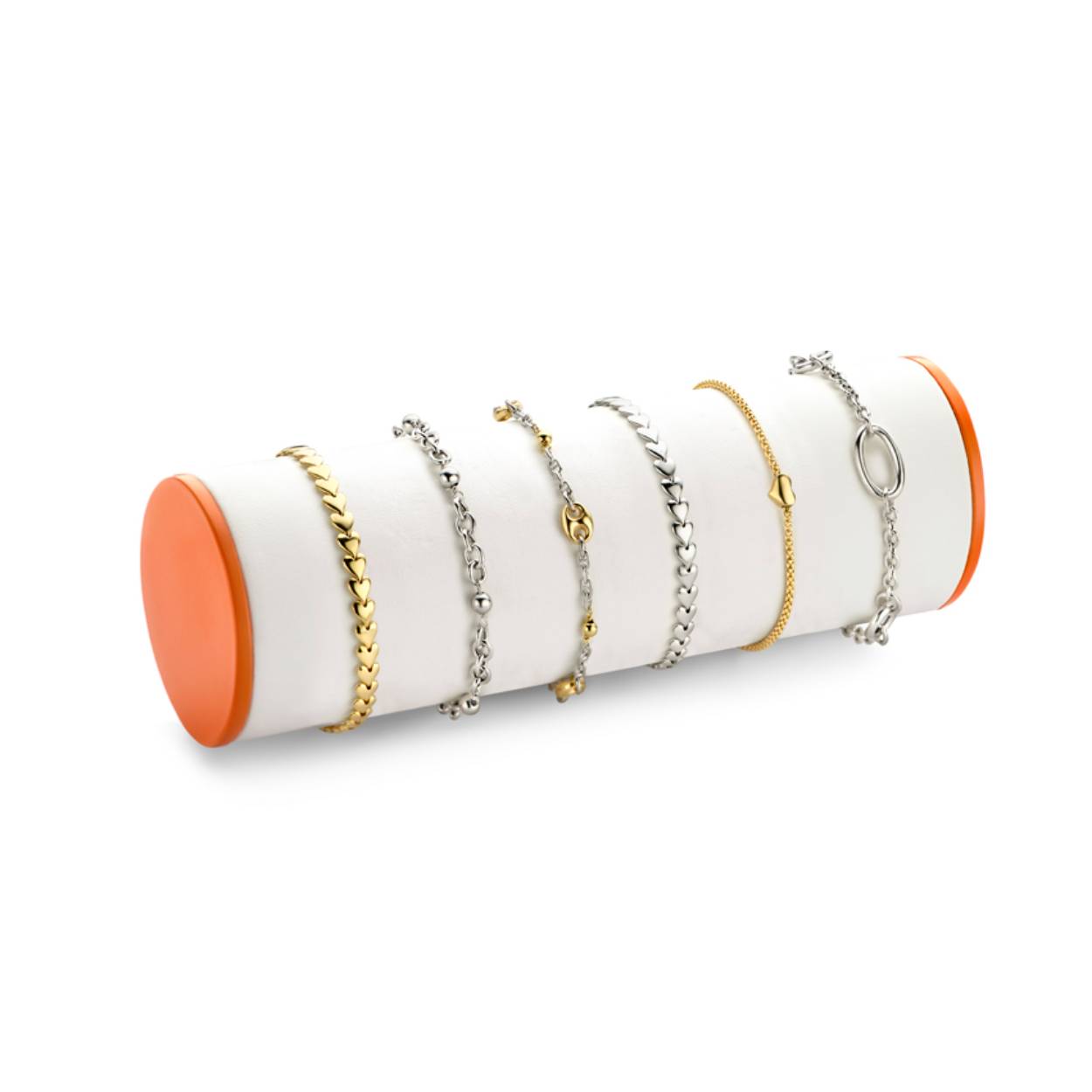 zilveren armband, fantasie+ koffiebonen 17.5cm
