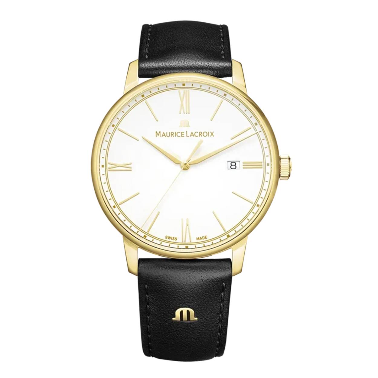 Dit is een horloge van het merk Maurice Lacroix gemaakt voor heren.
De specificaties zijn als volgt:
Kastmaat: 40 mm
Kastdikte: 8 mm
Bandbreedte: 20
Waterdichtheid: 5 ATM / 50 Meter / 165 Feet
Dit horloge heeft de volgende functies/eigenschappen:
Datumaanduiding