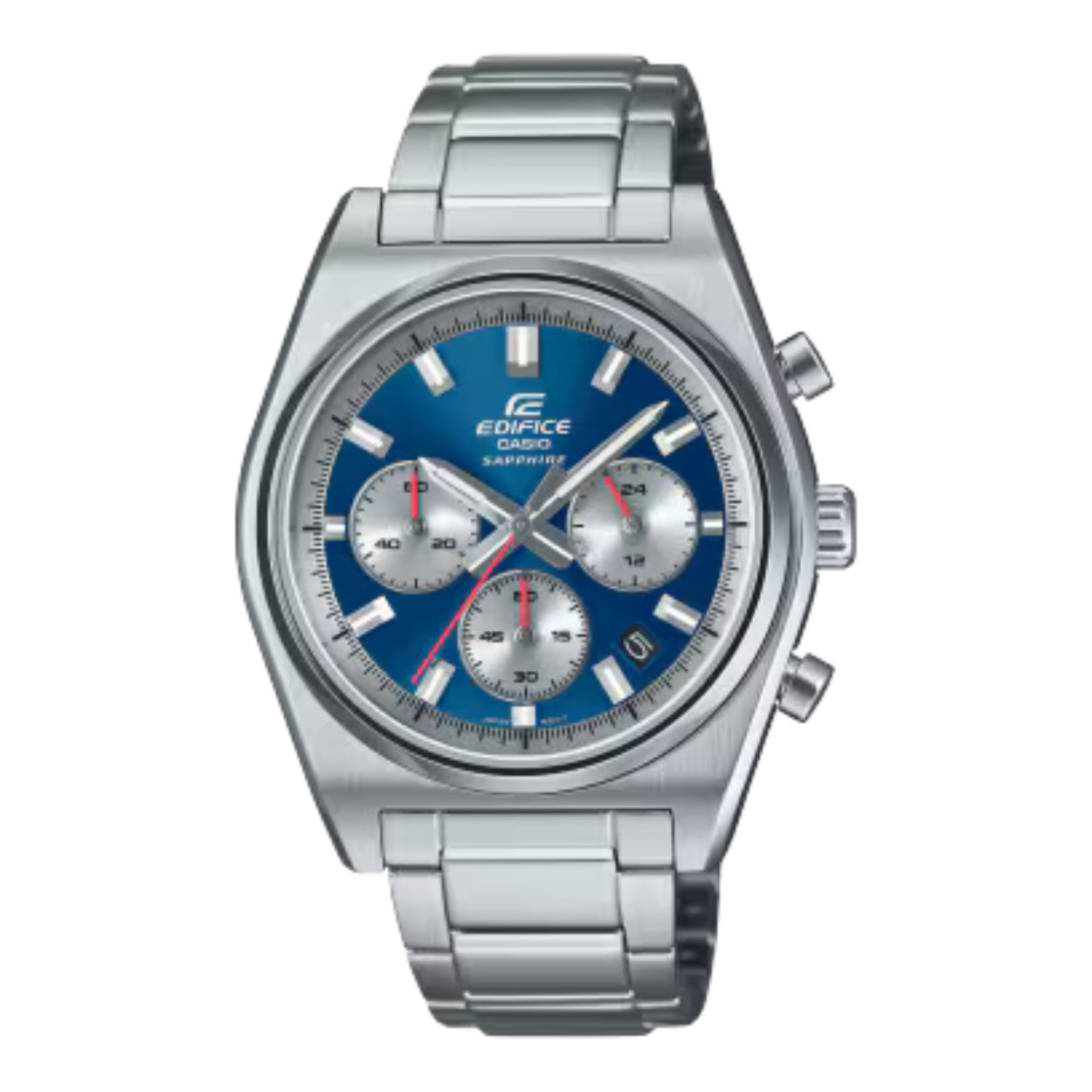 De EDIFICE-motorsportchronograaf is geïnspireerd op de klassieke sportwagen. 

De legendarische 3-6-9-lay-out van de inzetwijzerplaat bevat opvallende indexbalken in een klassiek sportief ontwerp. De kleinere diameter van de kast geeft een elegante look van pure snelheid.

Met een horlogeglas van saffier, roestvrijstalen kast en stevige roestvrijstalen band is dit uurwerk waterbestendig tot 10 bar. 

Deze sportieve, klassieke chronograaf neemt je in een fractie van een seconde mee van informele settings naar zakelijke bijeenkomsten.