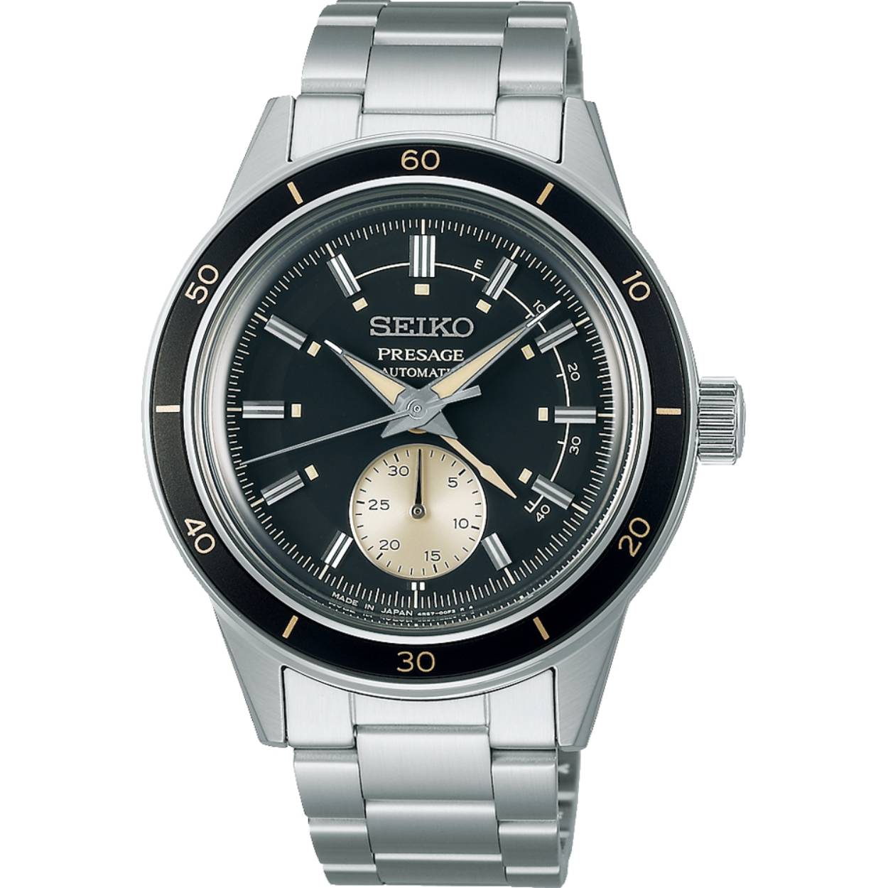 Presage Automatic SS Bracelet Zwart 50M WR