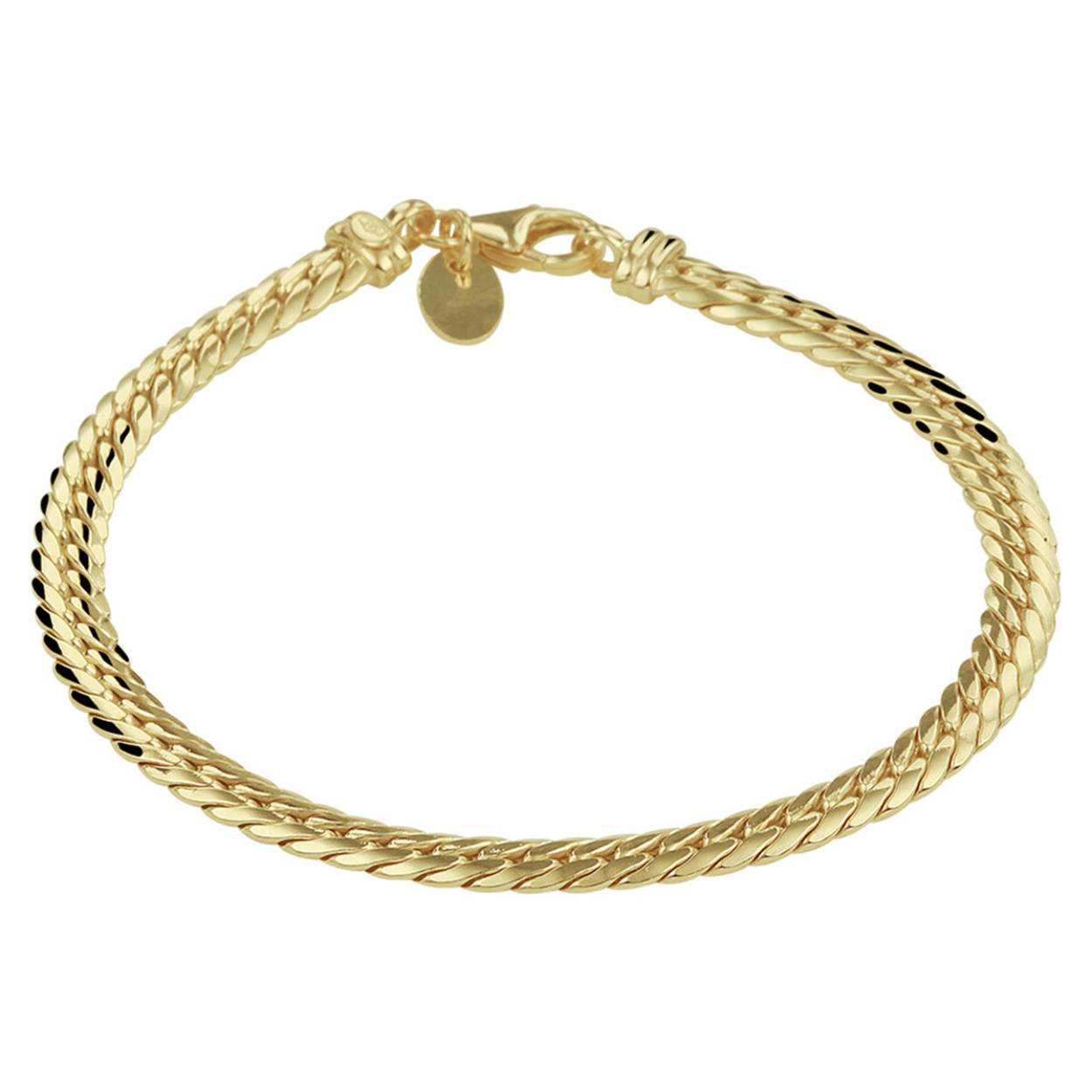 Gouden armband met een zilveren kern.