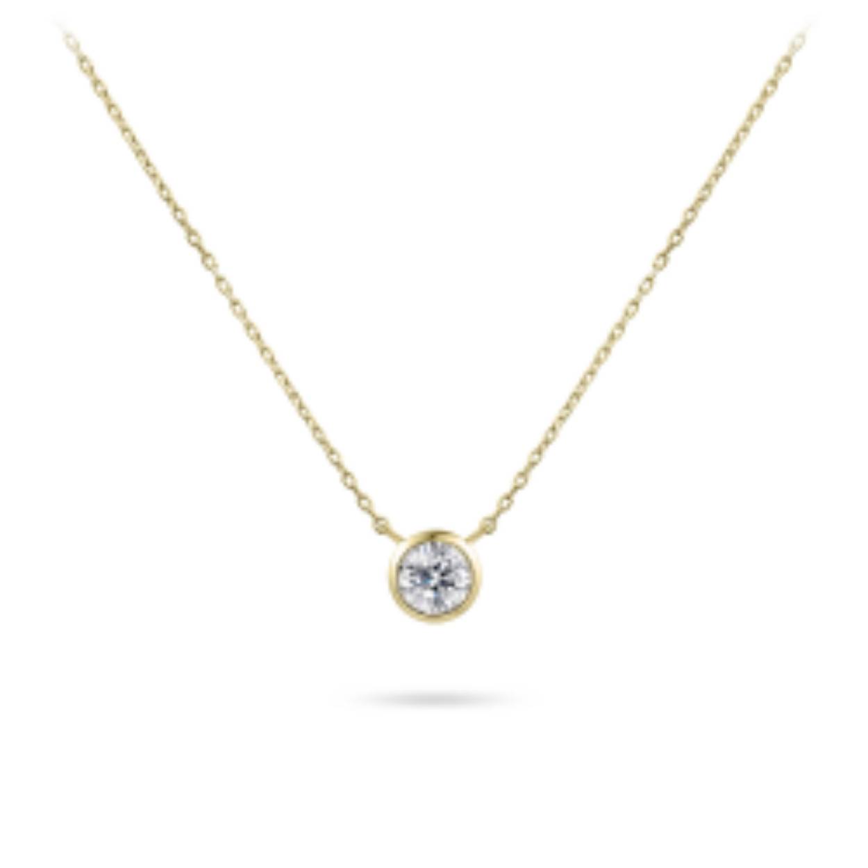 14 karaat goud | zirconia 3mm | ketting 38 + 4 cm