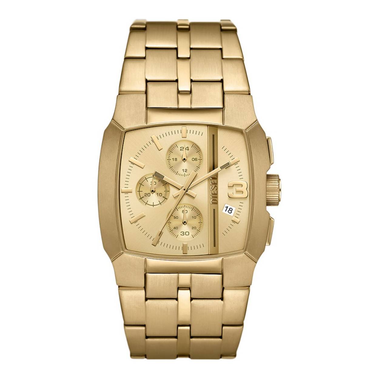 Goudkleurig Diesel horloge - Cliffhanger serie - chronograaf - datumweergave - diameter 40mm