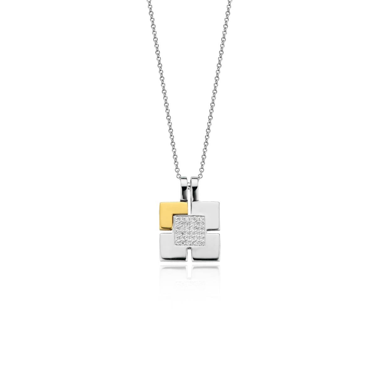 hanger in zilver met goud 18kt