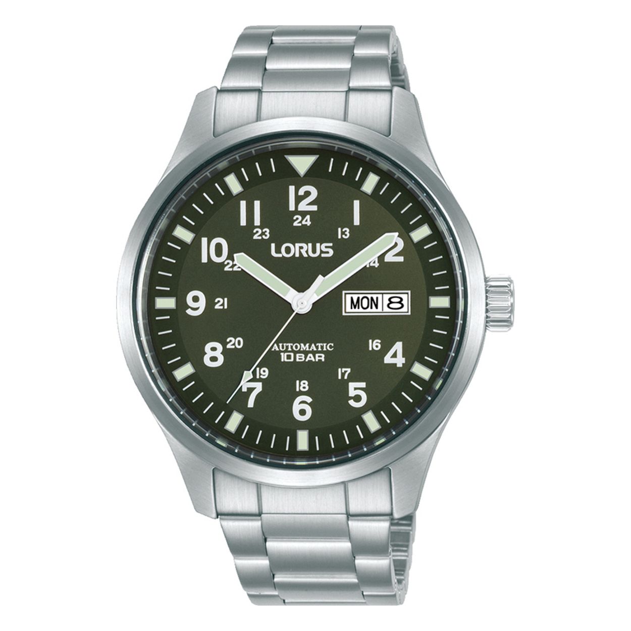Dit is een herenhorloge van het merk Lorus. Het is een analoog horloge gemaakt van staal. De diameter van de kast is 42 mm en de kast is 12.5 mm dik.
