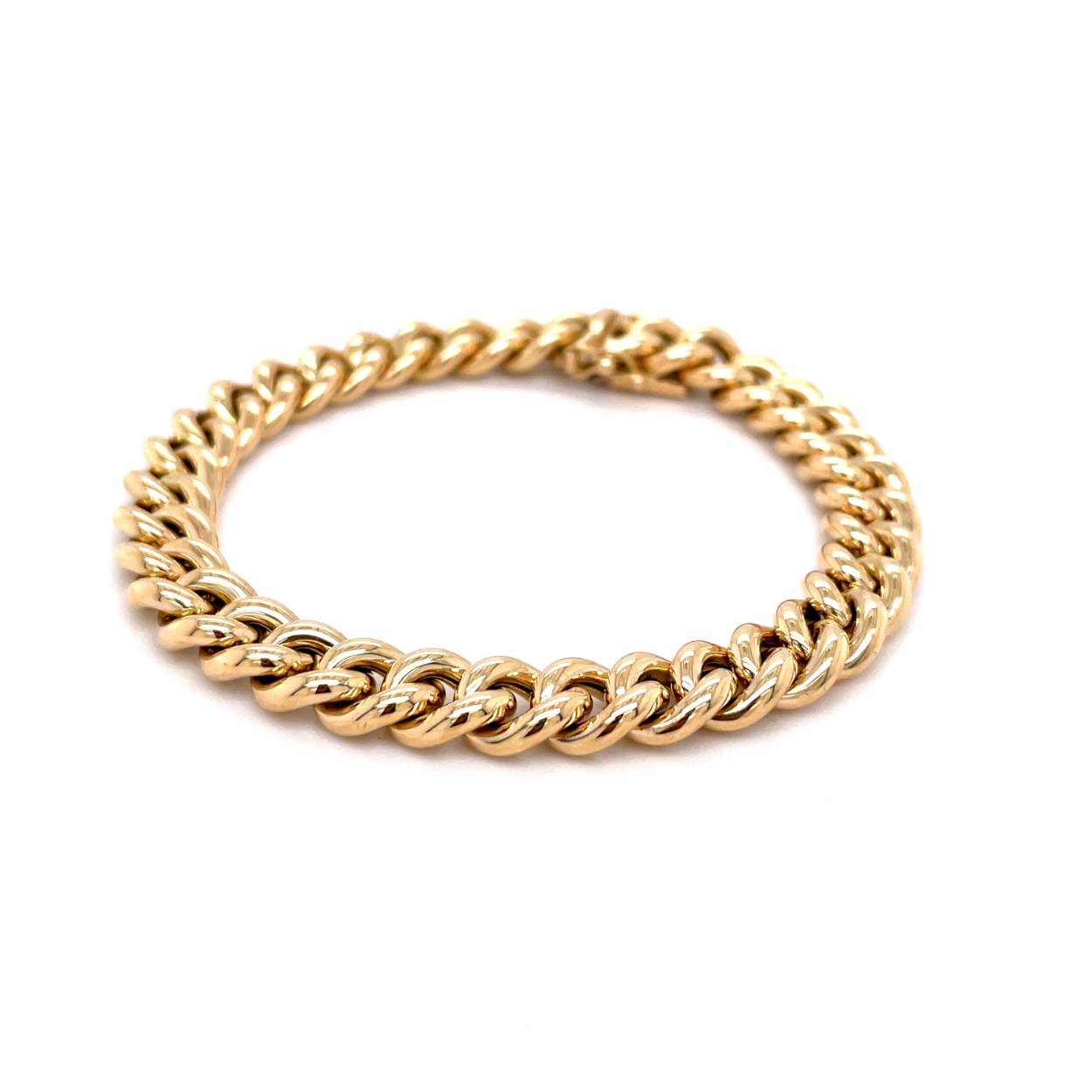 14 karaat geelgouden bolle gourmet armband. Lengte 19cm.