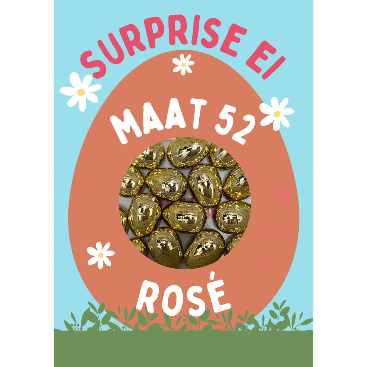 Paas actie:
Suprise Melano Eieren.
U koopt een Surprise ei met daarin
2 Melano aanschuifringetjes voor de
aktieprijs van €10,-!!! :)
Welke? Dat blijft een verrassing tot je het eitje open maakt.
U geeft aan:
1. uw maat
2. de basiskleur( staal/ gold/ rosé/ zwart)

U KUNT NIET RESERVEREN ALLEEN DIRECT BESTELLEN OF NAAR DE WINKEL KOMEN.
(ruilen is niet mogelijk, geen geld terug).