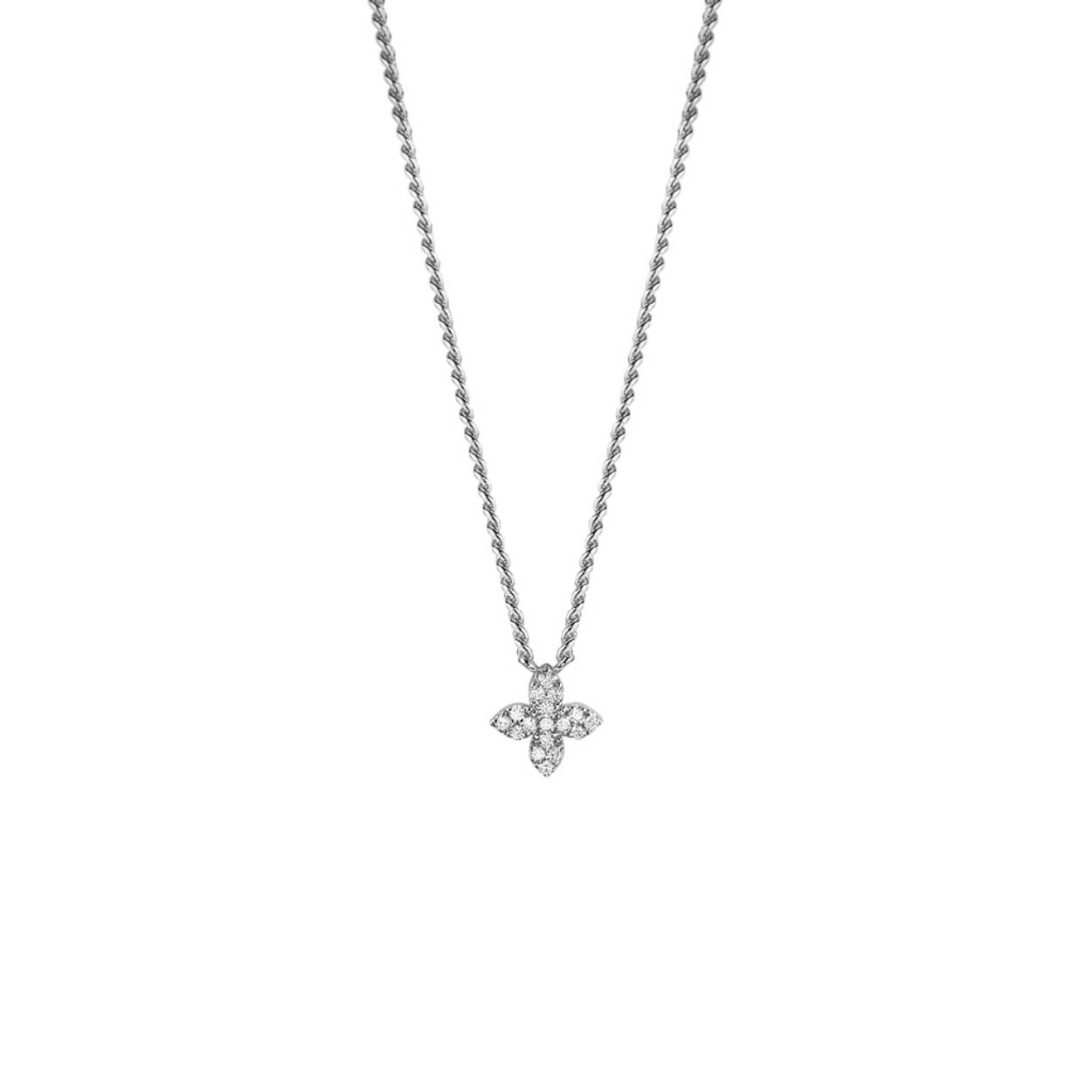Kleine Bloem Ketting
Bloemen zijn een van 's werelds grootste inspiratiebronnen - elegant in elk opzicht, ze verlichten de ruimte en vullen onze harten met onmiddellijke vreugde en gelukzaligheid. Deze schattige Little Flower ketting met 17x flikkerende diamanten is geen uitzondering.