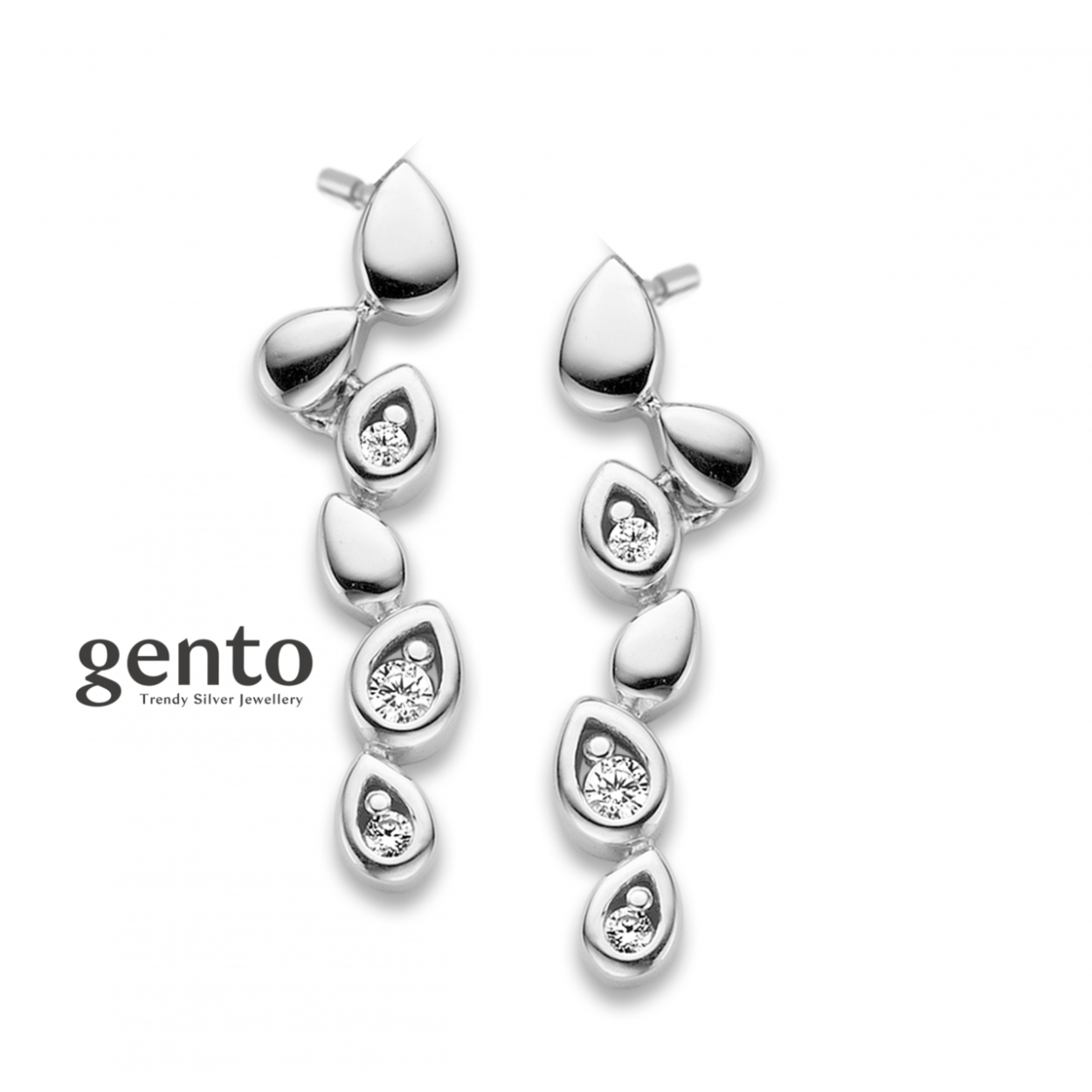 Oorbellen zilver gento  jewels