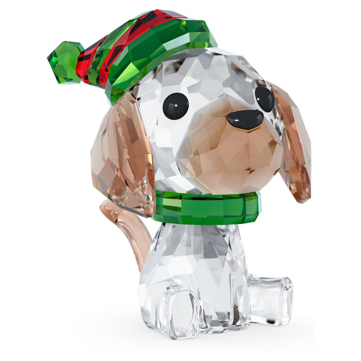Maak de feestdagen speciaal met deze schattige, speelse beagle die een muts en een groene halsband draagt. De 487 vakkundig geslepen facetten zorgen voor een speelse schittering, ter ere van het gezelligste seizoen van het jaar, en roepen jeugdherinneringen op. Combineer met de andere verkrijgbare hondfiguurtjes en stel uw eigen roedel samen. Decoratieobject. Geen speelgoed. Niet geschikt voor kinderen jonger dan 15 jaar.
Hoogte: 4.1 cm
Breedte: 3.8 cm
Lengte: 2.8 cm